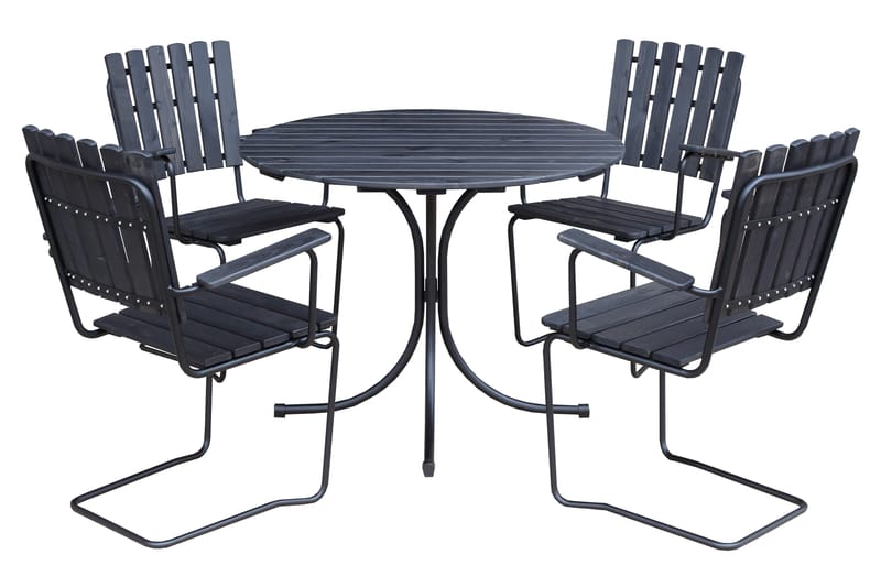 Vaxholm Utefåtölj - Kaffesvart/Grå - Utemöbler & utemiljö - Utestol & trädgårdsstol - Matstol & karmstol utomhus