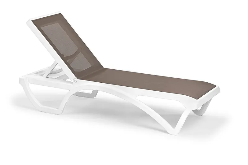 Muneo Solsäng 190 cm, Vit / Taupe