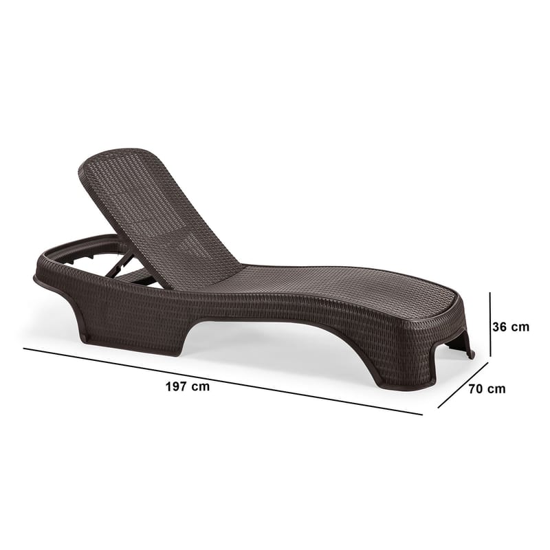 Muneo Solsäng 197 cm - Mörkbrun - Utemöbler & utemiljö - Utestol & trädgårdsstol - Solsäng & solvagn