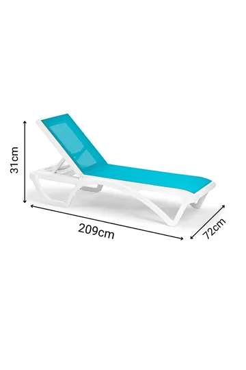 Muneo Solsäng 209 cm - Vit / Antracit - Utemöbler & utemiljö - Utestol & trädgårdsstol - Solsäng & solvagn