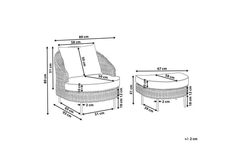Napa Utefåtölj - Natural/Beige/Vit - Utemöbler & utemiljö - Utestol & trädgårdsstol - Utefåtölj & loungefåtölj