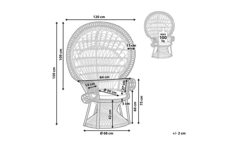 Påfågelstol Emmanuelle - Svart - Utemöbler & utemiljö - Utestol & trädgårdsstol - Utefåtölj & loungefåtölj