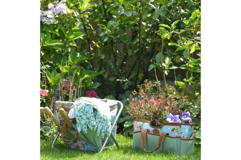 Esschert Design Trädgårdspall med förvaring rosor - Flerfärgsdesign - Balkongstol - Fotpall & pall utomhus - Pall utomhus