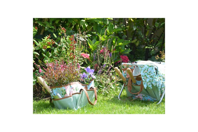 Esschert Design Trädgårdspall med förvaring rosor - Flerfärgsdesign - Balkongstol - Fotpall & pall utomhus - Pall utomhus