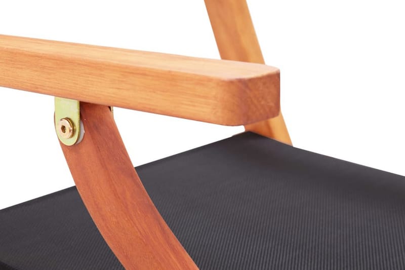 Hopfällbara trädgårdsstolar 4 st svart eukalyptusträ textile - Svart - Positionsstol