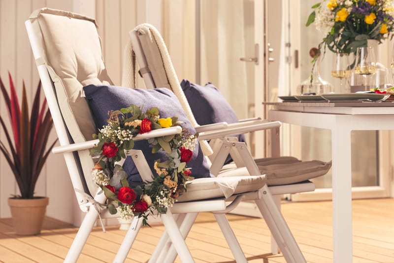 Maggie Positionsstol Utomhus - Vit/grå - Utemöbler & utemiljö - Utestol & trädgårdsstol - Positionsstol