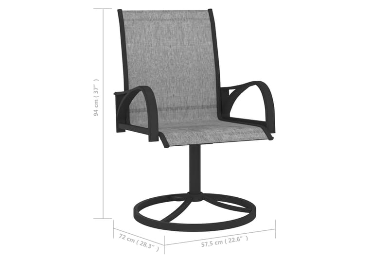 Trädgårdsstolar snurrbara 2 st textilen och stål grå - Grå - Positionsstol