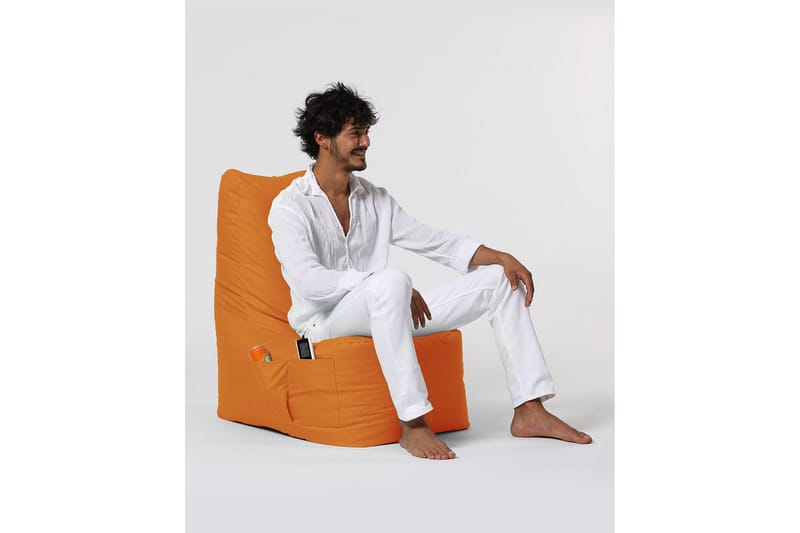 Sittsäck Utomhus Dimants 60 cm - Orange - Utemöbler & utemiljö - Utestol & trädgårdsstol - Sittsäckar utomhus