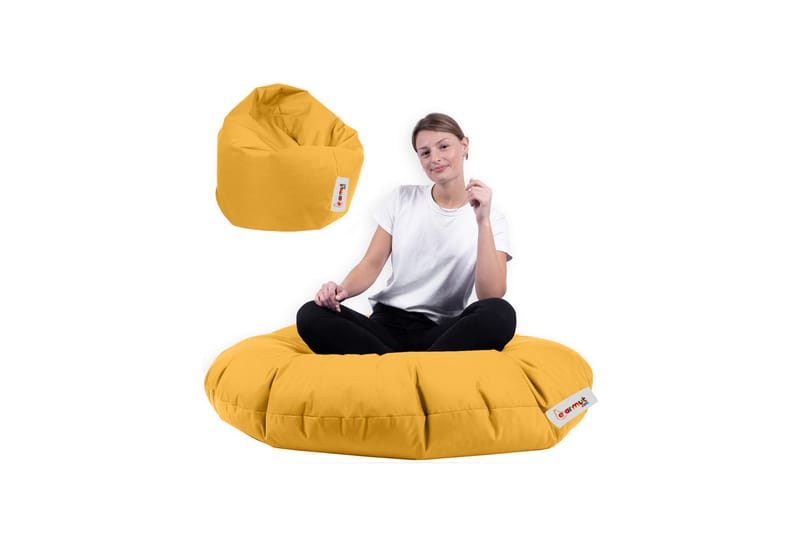Sittsäck Utomhus Tasmina 65 cm - Gul - Utemöbler & utemiljö - Utestol & trädgårdsstol - Sittsäckar utomhus