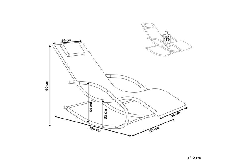 Solsäng Carano II - Beige, svart - Utemöbler & utemiljö - Utestol & trädgårdsstol - Solsäng & solvagn