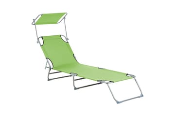 Solsäng Foligno - Grön, Silver - Utemöbler & utemiljö - Utestol & trädgårdsstol - Solsäng & solvagn