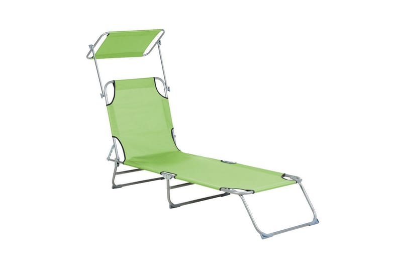 Solsäng Foligno - Grön, Silver - Utemöbler & utemiljö - Utestol & trädgårdsstol - Solsäng & solvagn