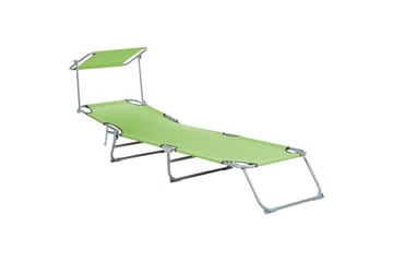 Solsäng Foligno - Grön, Silver - Utemöbler & utemiljö - Utestol & trädgårdsstol - Solsäng & solvagn