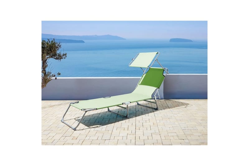 Solsäng Foligno - Grön, Silver - Utemöbler & utemiljö - Utestol & trädgårdsstol - Solsäng & solvagn