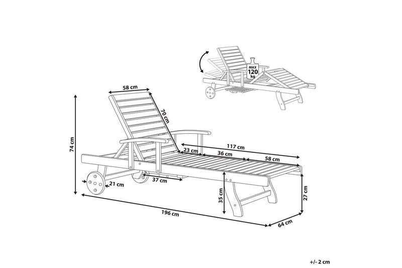 Solsäng Java - Ljus trä - Utemöbler & utemiljö - Utestol & trädgårdsstol - Solsäng & solvagn