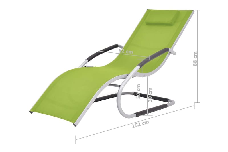 Solsäng med kudde aluminium och textilen grön - Grön - Solsäng & solvagn