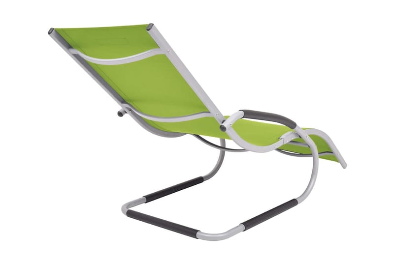 Solsäng med kudde aluminium och textilen grön - Grön - Solsäng & solvagn