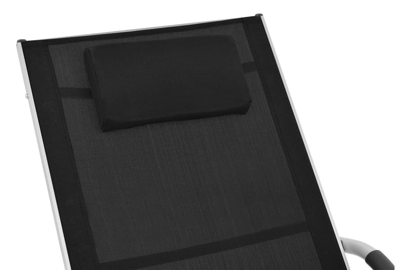 Solsäng med kudde aluminium och textilene svart - Svart - Solsäng & solvagn