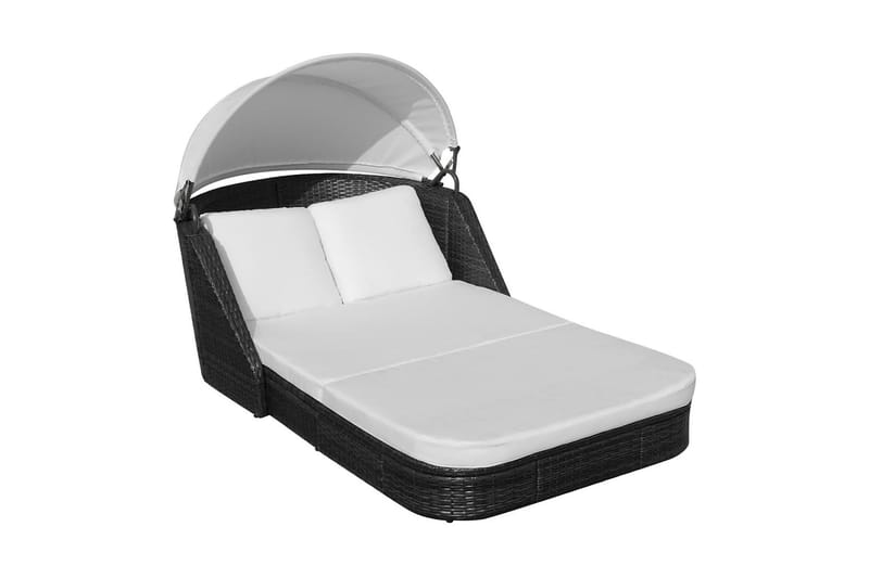 Solsäng med tak konstrotting svart - Solsäng & solvagn