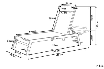 Catania Ii Solsäng 66|190 cm - Svart - Utemöbler & utemiljö - Utestol & trädgårdsstol - Solsäng & solvagn