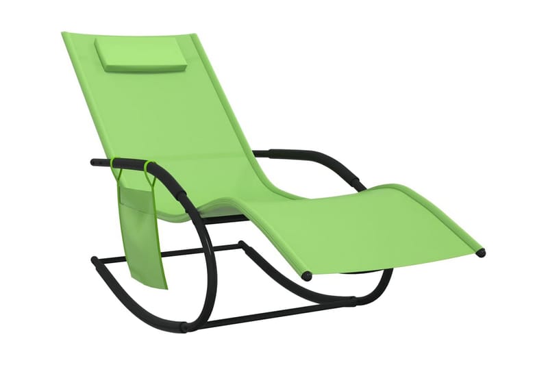 Gungande solsäng grön stål och textilene - Grön - Solsäng & solvagn