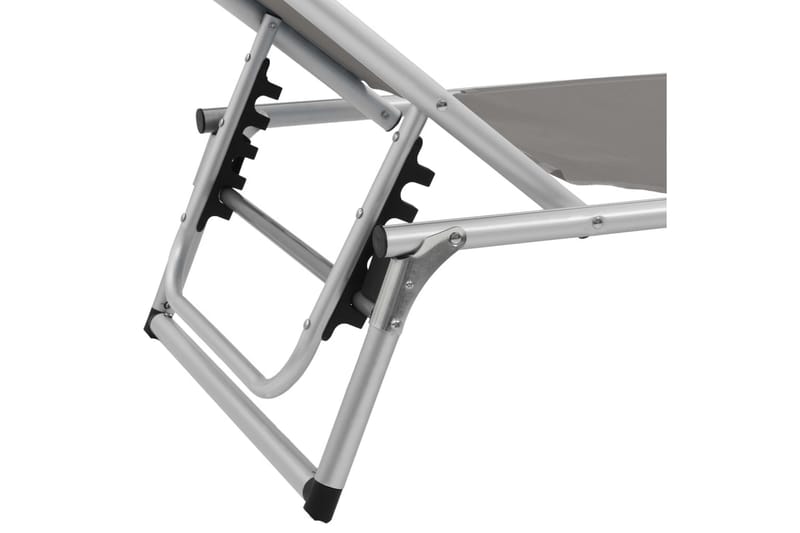 Hopfällbara solsängar med tak 2 st aluminium och textilen gr - Grå - Solsäng & solvagn