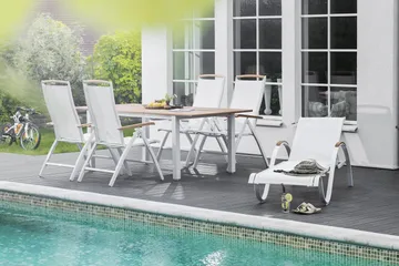 Nydala Solsäng Vit/Teak - Hillerstorp - Utemöbler & utemiljö - Utestol & trädgårdsstol - Solsäng & solvagn