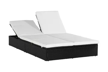 Ochovi Dubbel Solsäng Justerbar - Svart/Vit - Utemöbler & utemiljö - Utestol & trädgårdsstol - Solsäng & solvagn