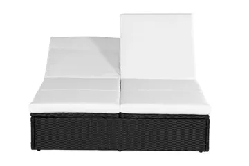 Ochovi Dubbel Solsäng Justerbar - Svart/Vit - Utemöbler & utemiljö - Utestol & trädgårdsstol - Solsäng & solvagn