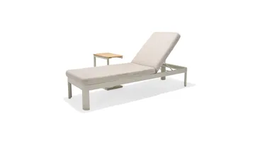 Portals Solsäng med Dyna 189 cm - Vit/Trä - Utemöbler & utemiljö - Utestol & trädgårdsstol - Solsäng & solvagn