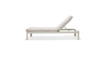 Portals Solsäng med Dyna 189 cm - Vit/Trä - Utemöbler & utemiljö - Utestol & trädgårdsstol - Solsäng & solvagn
