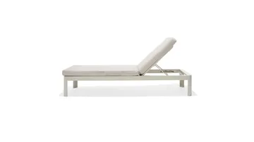 Portals Solsäng med Dyna 189 cm - Vit/Trä - Utemöbler & utemiljö - Utestol & trädgårdsstol - Solsäng & solvagn