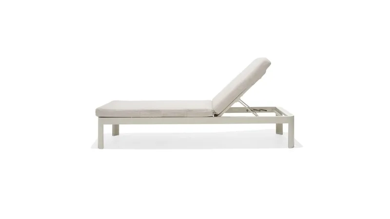 Portals Solsäng med Dyna 189 cm - Vit/Trä - Utemöbler & utemiljö - Utestol & trädgårdsstol - Solsäng & solvagn