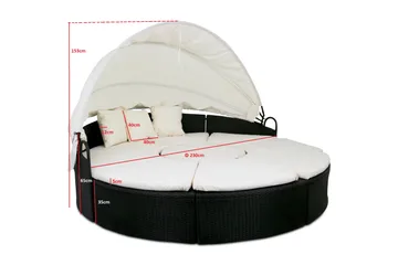 Solsäng Dramsvik 230 cm - Antracit - Utemöbler & utemiljö - Utestol & trädgårdsstol - Solsäng & solvagn