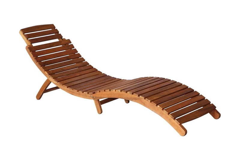 Solsäng med bord massivt akaciaträ brun - Brun - Solsäng & solvagn