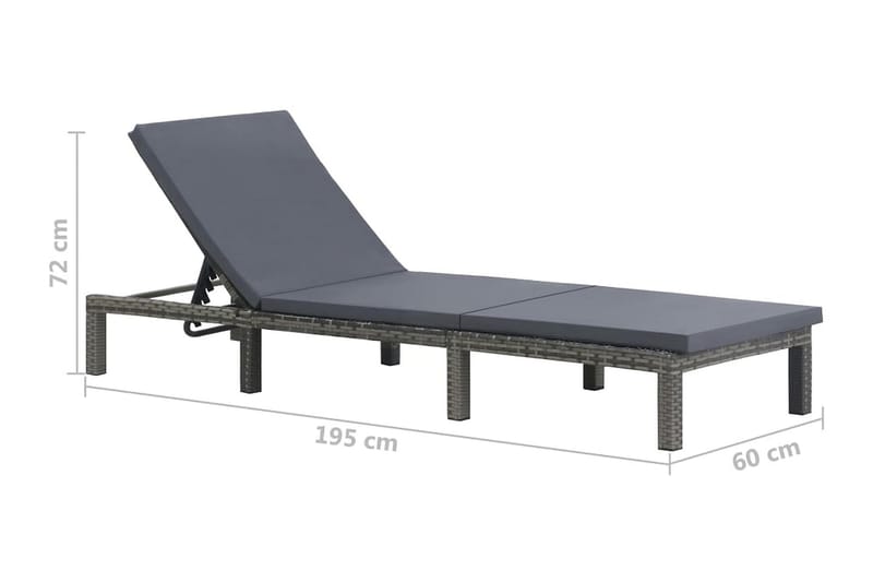 Solsäng med dyna konstrotting antracit - Grå - Solsäng & solvagn