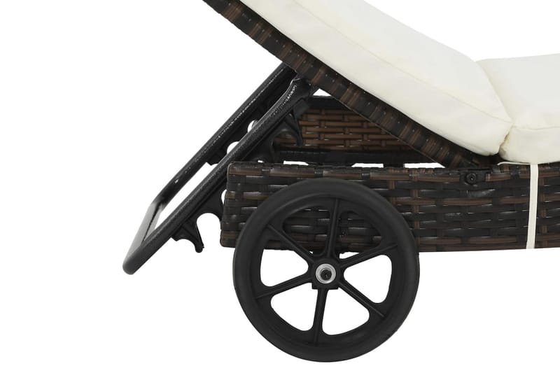Solsäng med hjul och dyna konstrotting brun - Brun - Solsäng & solvagn