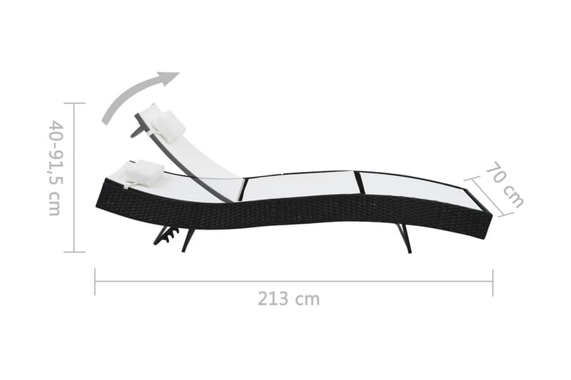 Solsäng med kudde konstrotting svart - Svart - Solsäng & solvagn