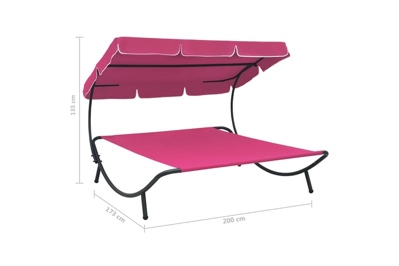 Solsäng med tak rosa - Rosa - Solsäng & solvagn