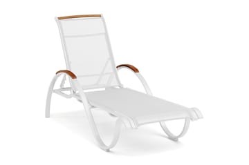 Solsäng Nydala Vit/Teak - Hillerstorp - Utemöbler & utemiljö - Utestol & trädgårdsstol - Solsäng & solvagn