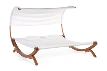 Solsäng Teramo 205|225 cm - Vit - Utemöbler & utemiljö - Utestol & trädgårdsstol - Solsäng & solvagn