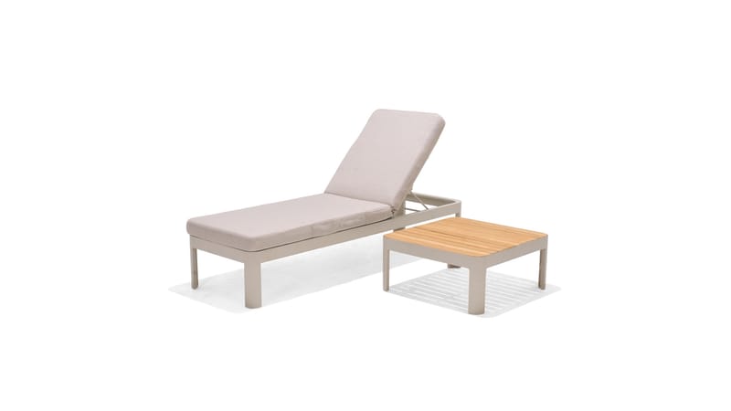 Solsäng Portals med Dyna 189 cm - Vit/Trä - Utemöbler & utemiljö - Utestol & trädgårdsstol - Solsäng & solvagn