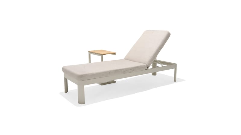 Solsäng Portals med Dyna 189 cm - Vit/Trä - Utemöbler & utemiljö - Utestol & trädgårdsstol - Solsäng & solvagn