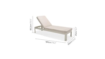 Solsäng Portals med Dyna 189 cm - Vit/Trä - Utemöbler & utemiljö - Utestol & trädgårdsstol - Solsäng & solvagn