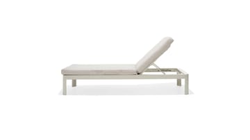 Solsäng Portals med Dyna 189 cm - Vit/Trä - Utemöbler & utemiljö - Utestol & trädgårdsstol - Solsäng & solvagn