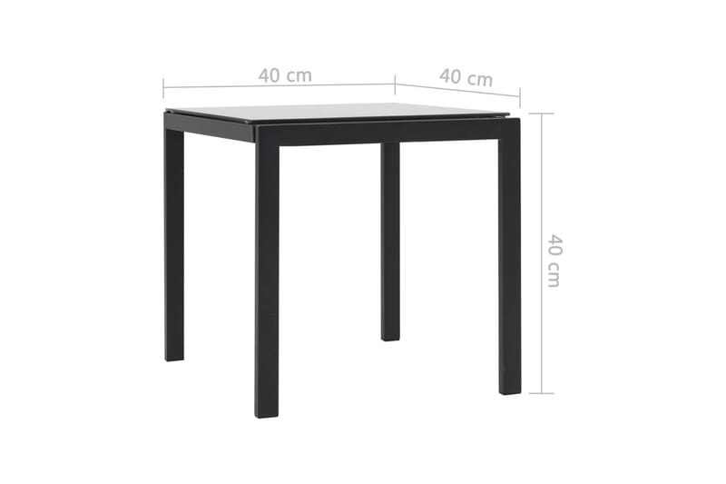 Solsängar 2 st med bord konstrotting och textilene svart - Flerfärgad - Solsäng & solvagn