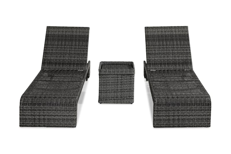 Solsängar Bahamas med Sidobord - Grå - Utemöbler & utemiljö - Utestol & trädgårdsstol - Solsäng & solvagn