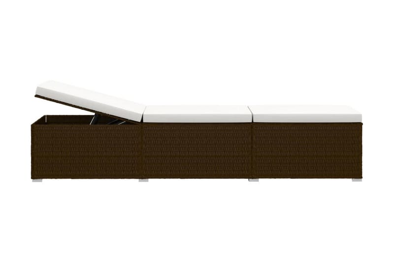 Solsängar och sidobord 3 delar konstrotting brun - Brun - Solsäng & solvagn
