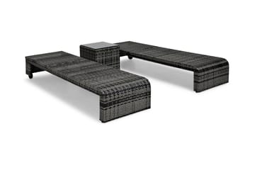Solsängsset Bahamas 2-sits Sidobord - Grå - Utemöbler & utemiljö - Utestol & trädgårdsstol - Solsäng & solvagn