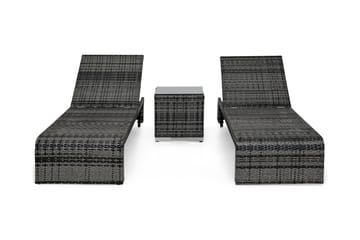 Solsängsset Bahamas 2-sits Sidobord - Grå - Utemöbler & utemiljö - Utestol & trädgårdsstol - Solsäng & solvagn